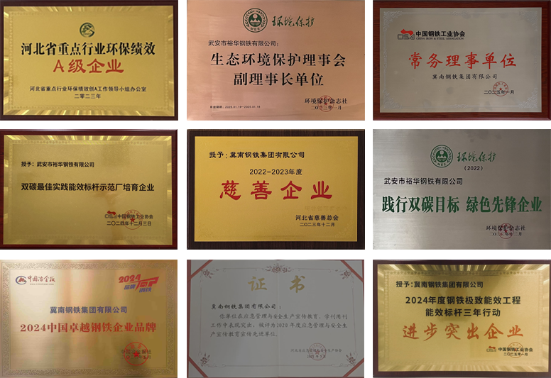 冀南钢铁集团荣誉